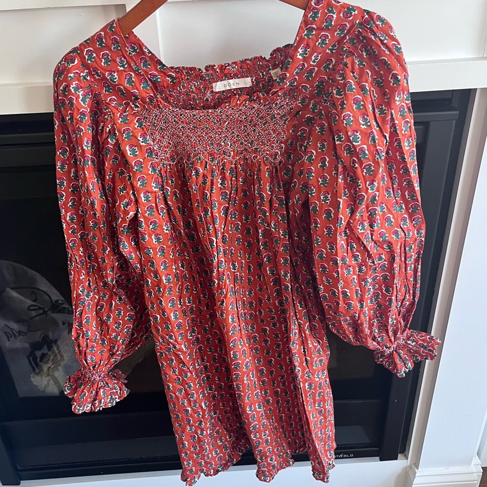 Doen Estee Dress in Calico Blooms Print Organic Cotton